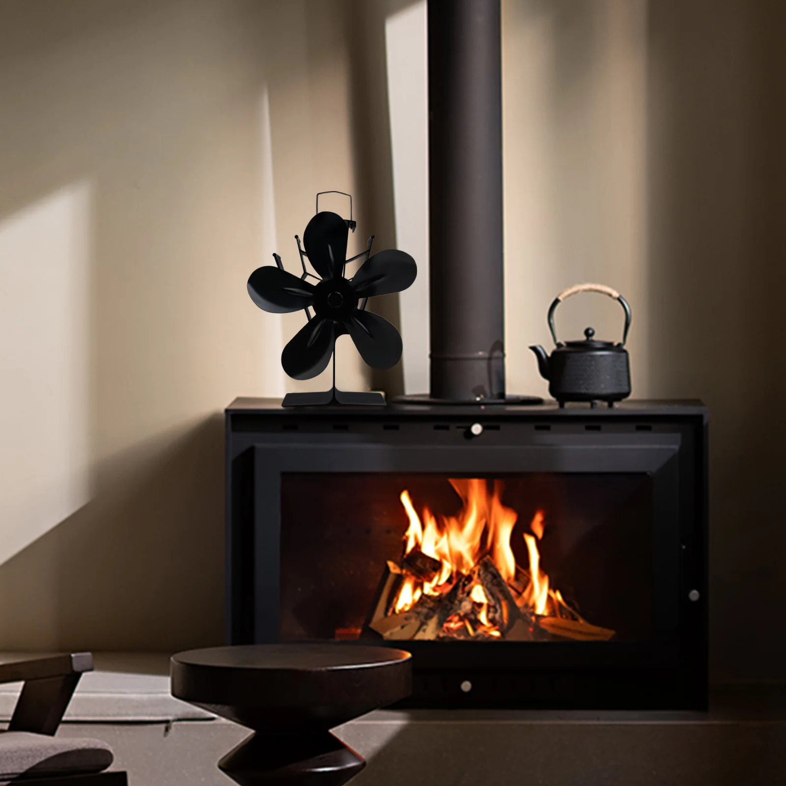 Heat Distribution Fan Stove Fan Efficient Heat Distribution High Temperature Resistant Long-Lasting Performance For Fireplace