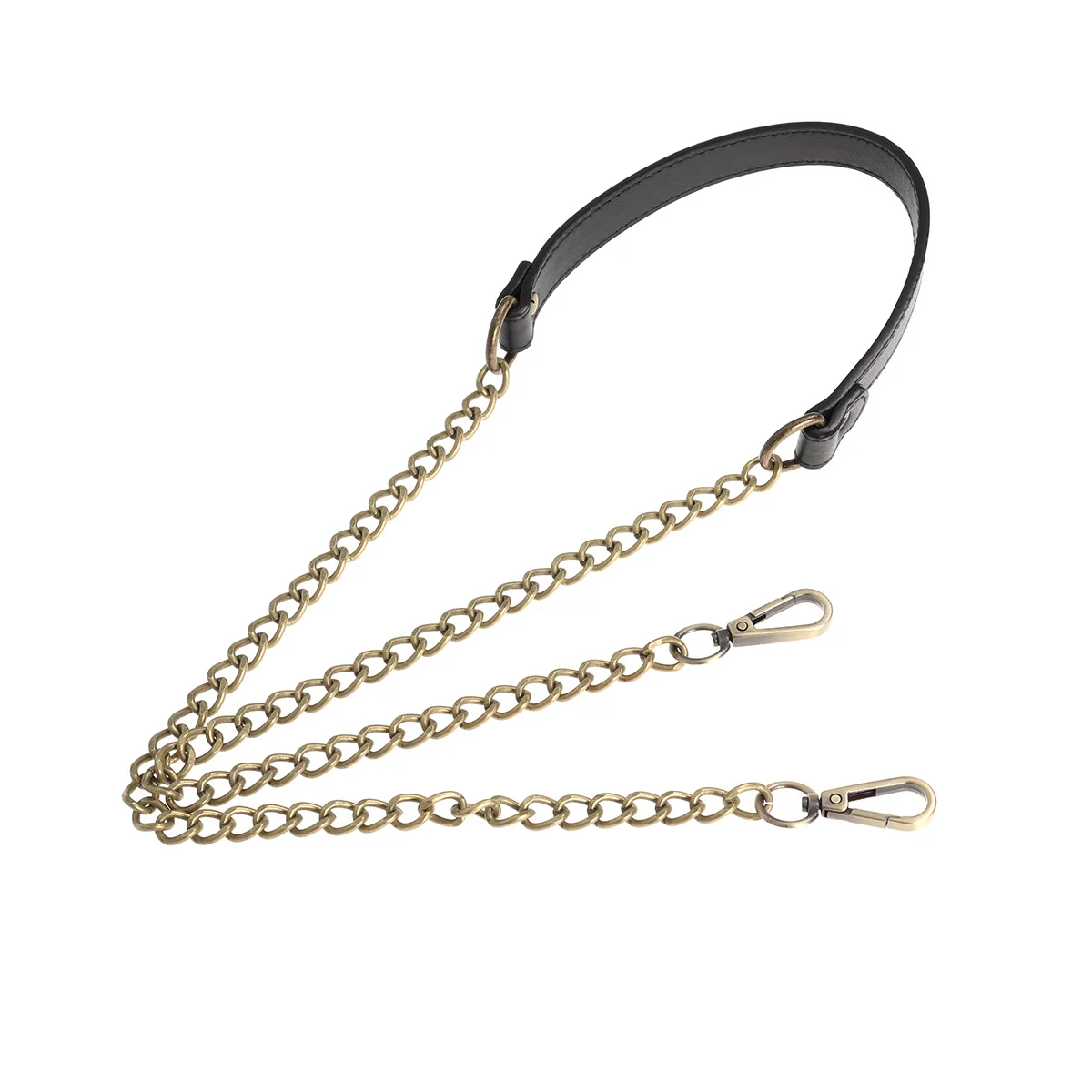 

120Cm Small Chain for Bag PU and Metal Bronze Black Stylish Replacement Chain for Women Shoulder Messenger Purses
