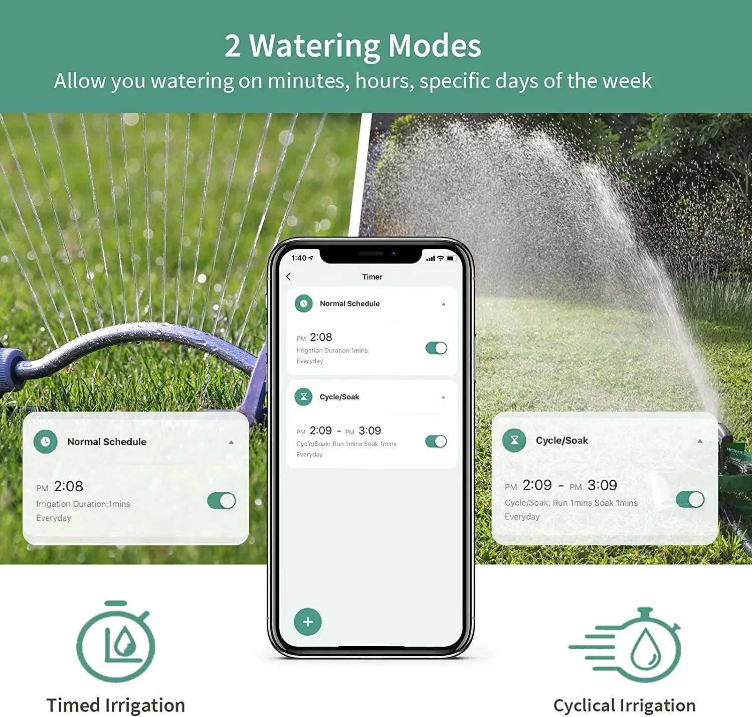 Imagem -05 - Diivoo wi fi Inteligente Irrigação Jardim Temporizador de Água Programador Irrigação Automática Válvula Água Jardim Sistema Rega Automática