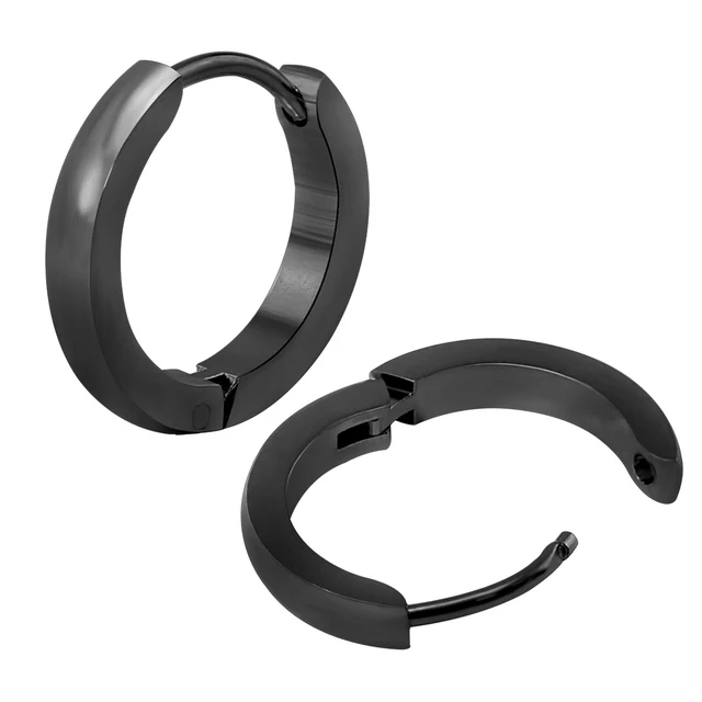 Brincos de argola de círculo de aço inoxidável para mulheres homens minimalista preto cor de prata de ouro pequenos brincos redondos piercing jóias