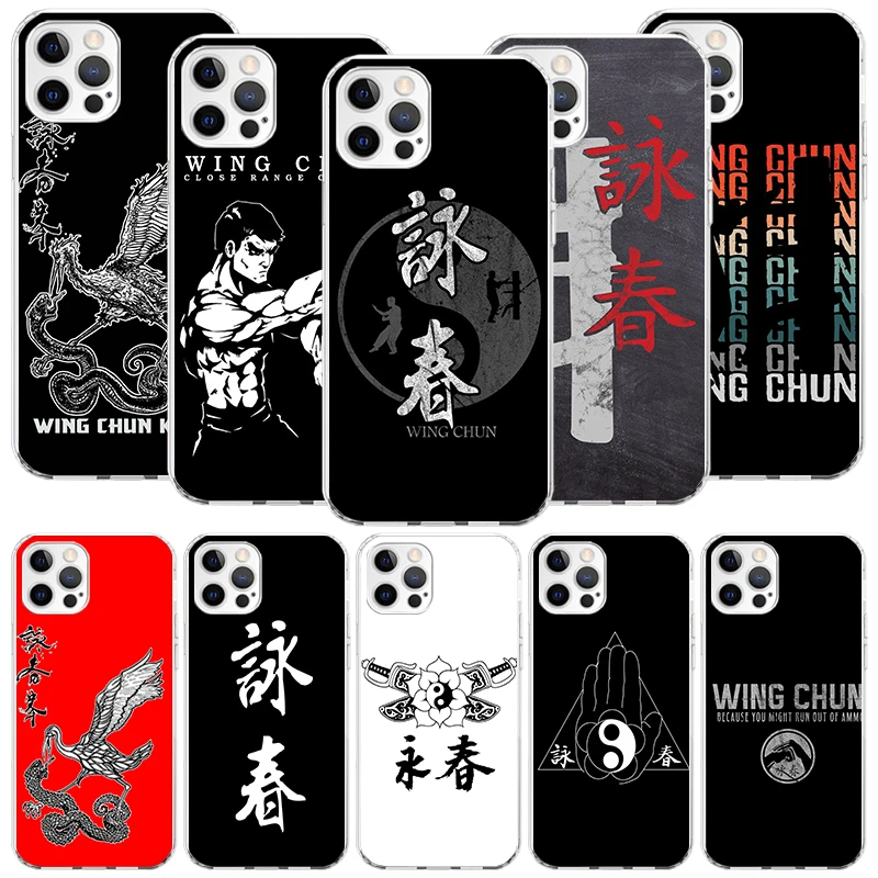 Wing Chun Kung Fu Phone Case For Apple iPhone 16 15 14 13 12 11 Pro Max XS XR X 7 + 8 Plus SE Soft Shell Cover Coque 15 14 13 12