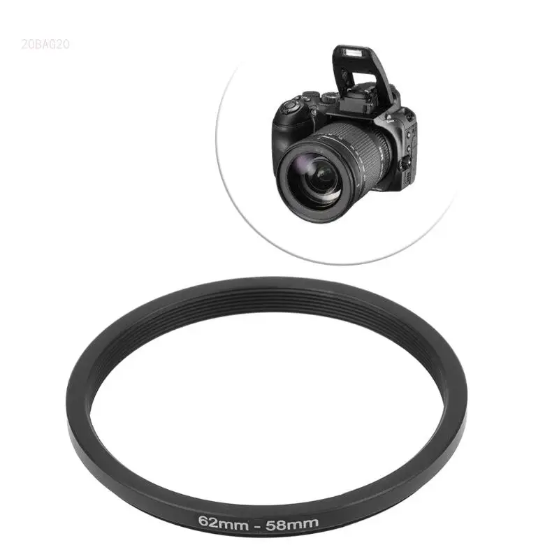 

Металлические понижающие кольца от 62 мм до 58 мм, адаптер для объектива, фильтр, инструмент для камеры, аксессуар, новый
