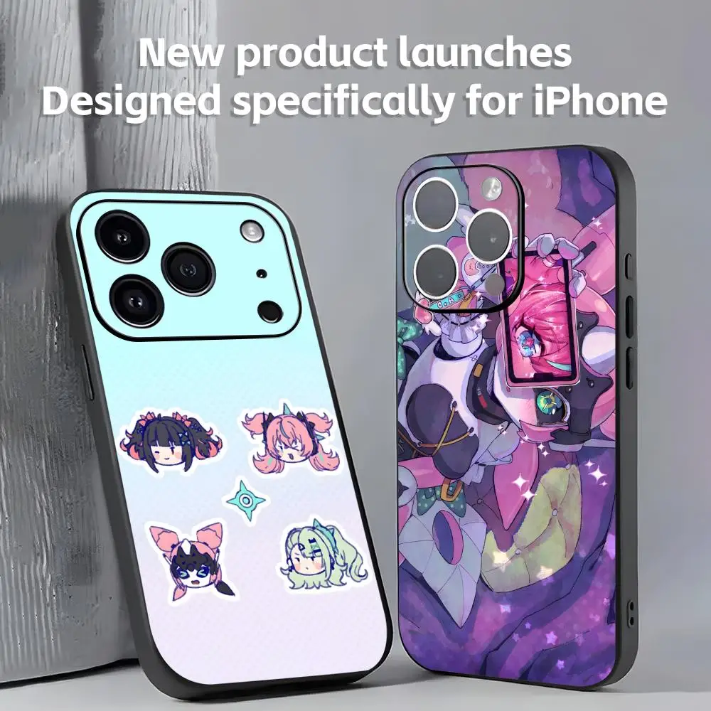 Capa de Telefone Zenless Zone Zero Aria, Capa Macia Preta à Prova de Choque para iPhone 17, 16, 16e, 15, 14, 13, 12 Plus Mini Pro Max