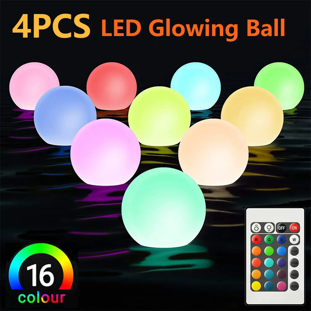 Outdoor LED Garden Ball Lights Remote Control Floor Street Lawn Lamp Swimming Pool Wedding Party Holiday Home Decoration Lamp