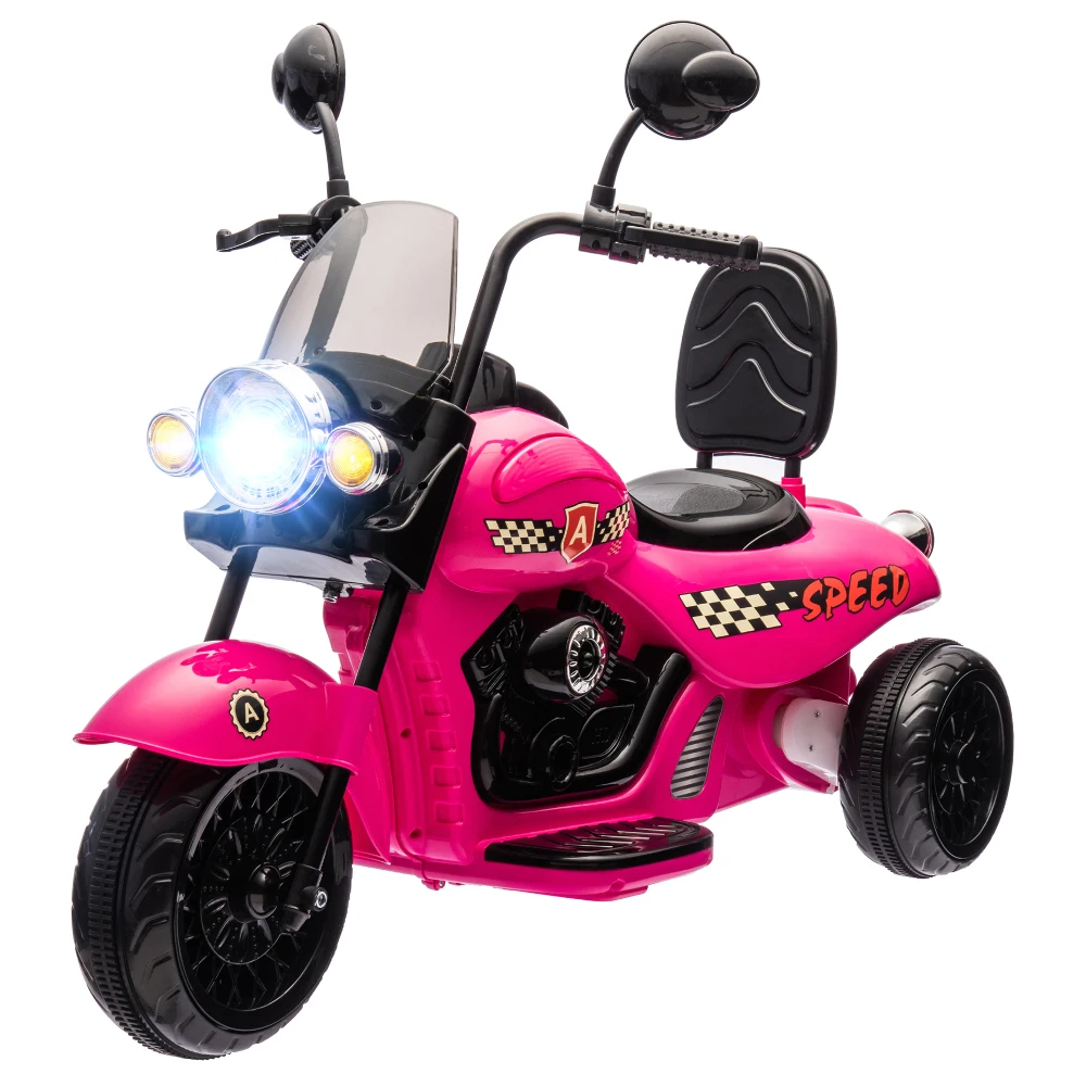 

3 Wheel 6V Battery Powered Chopper Motorbike, Ride on Motorcycle with Headlights, Music, Forward & Reverse