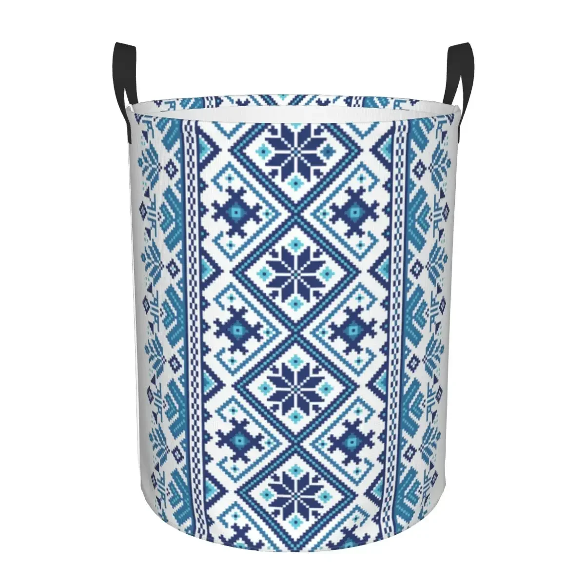 

Custom Ukrainian Traditional Laundry Basket Collapsible Large Capacity Clothing Storage Bin Vyshyvanka Baby Hamper