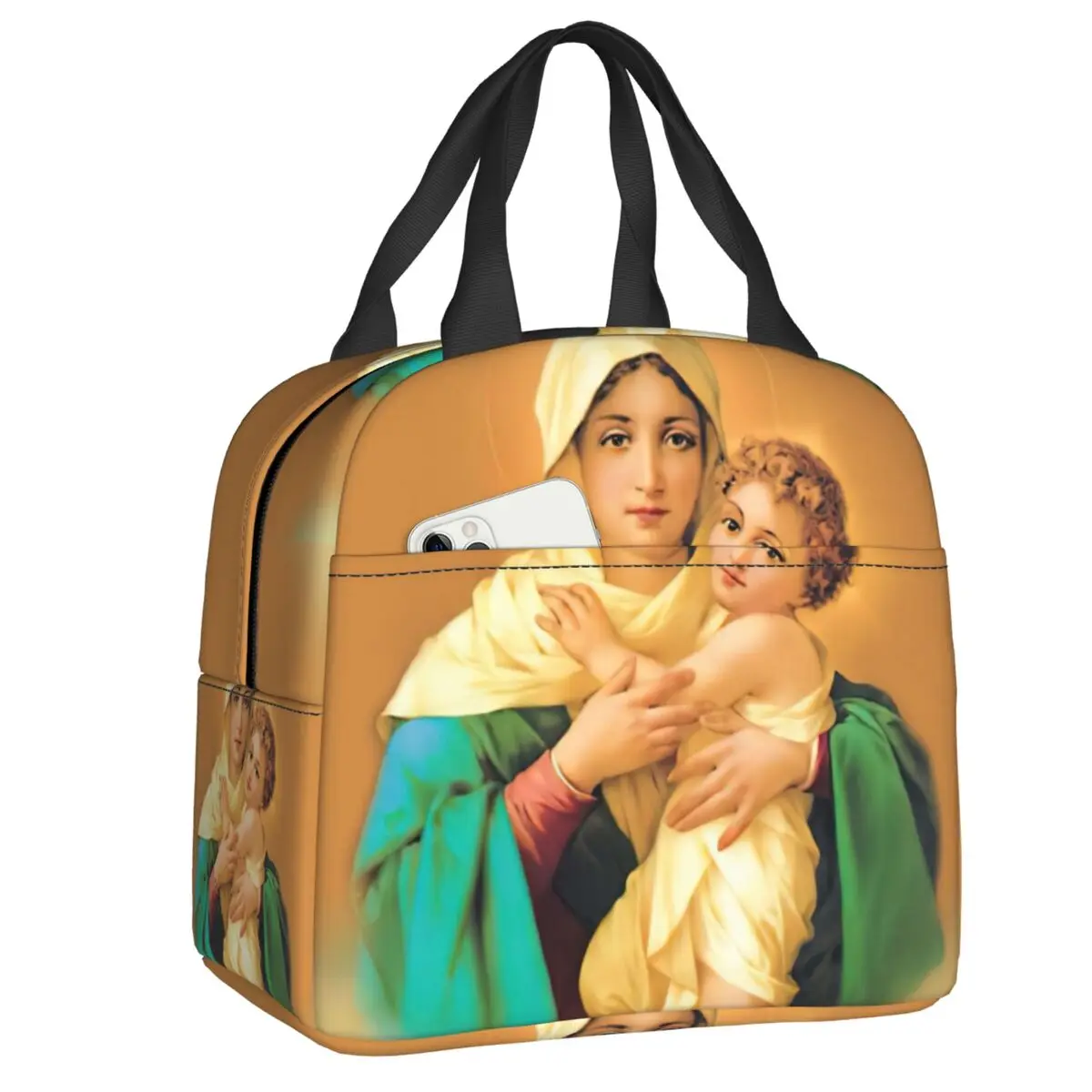 Lonchera Térmica Personalizada de Nuestra Señora de Schoenstatt para Mujer, Impermeable, con la Virgen María, Católica, San, Caja Bento