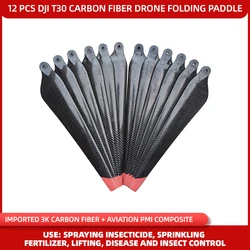 Dji-hélice de fibra de carbono para Dron T30, rociado, fertilizante pesticida, protección de plantas, R3820, ala de paleta plegable UAV, 12 piezas