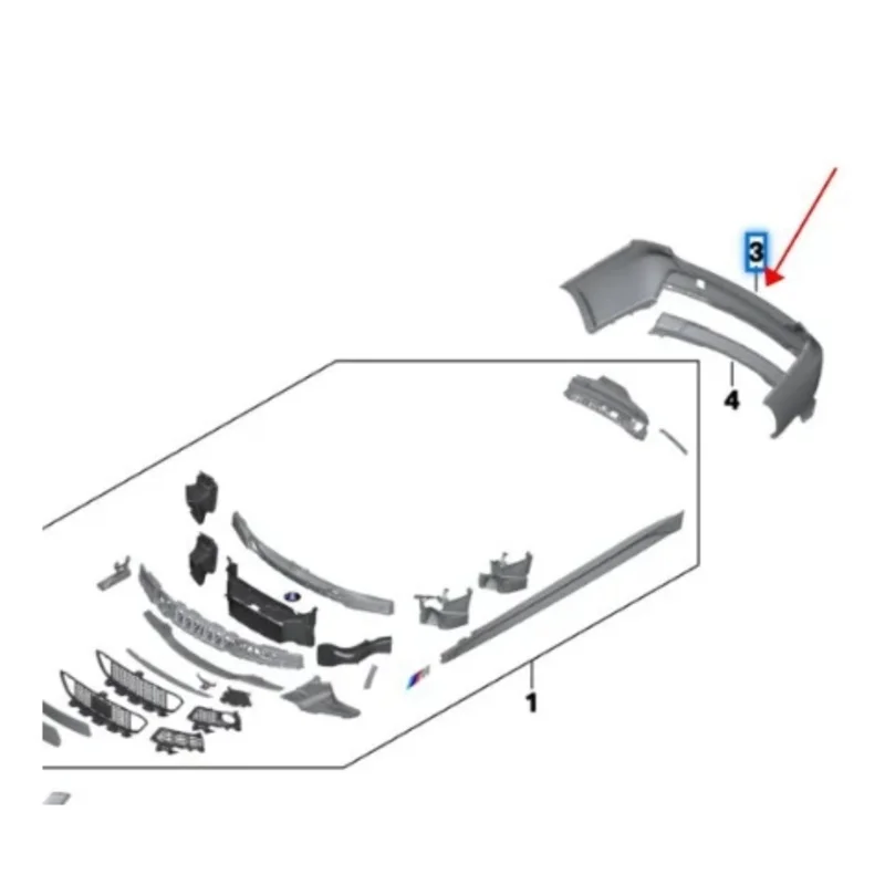 

51128056497 for the 3 Series F30 F31 Rear Bumper 4-hole