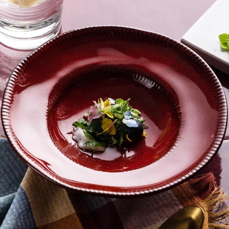 

Керамическая тарелка с соломенной шляпой, скандинавская посуда, тарелка, бытовая миска для фруктового салата