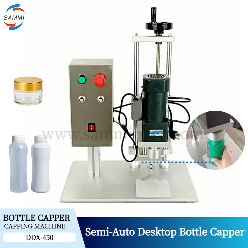 

Tabletop Semi-Automatic Jar Screw Capping Machine PET bottle Twist Off capping Machine