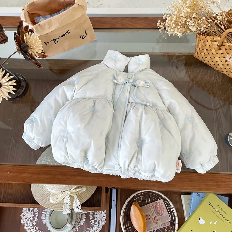 

UNITIM Kids Baby Girl Winter Jacket Solid Color Warm Toddler Girl Down Coat 90% White Duck Thicken Children 1-9Y Girls Outerwear