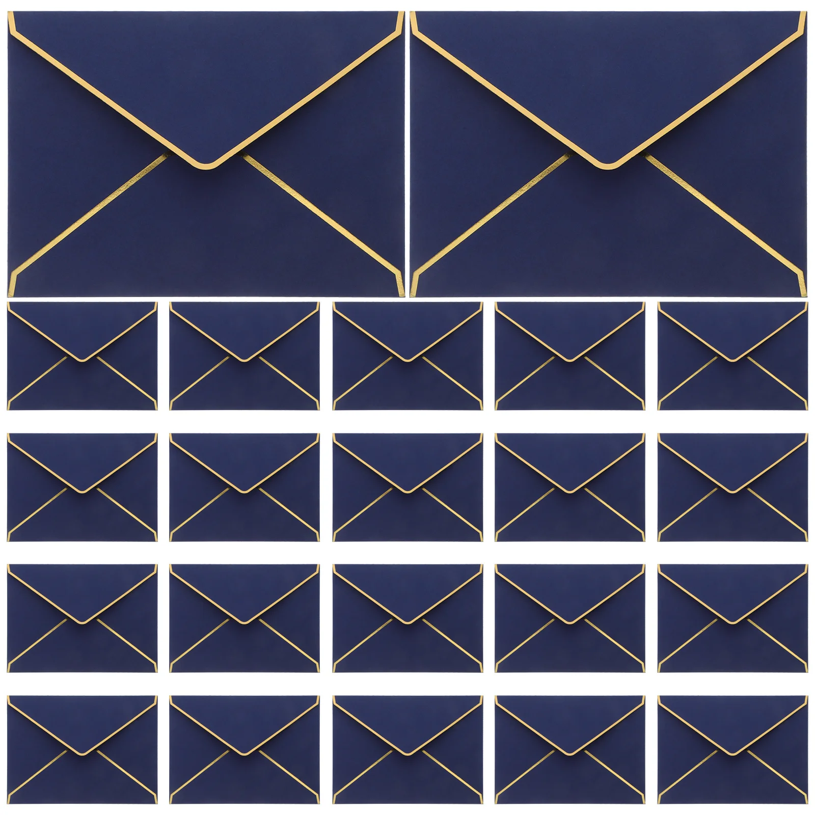 

50Pcs Gold Border Envelopes Wedding V-Flap 7.3x5.3 Paper Invitations Shower Graduation Party Envelopes Wedding