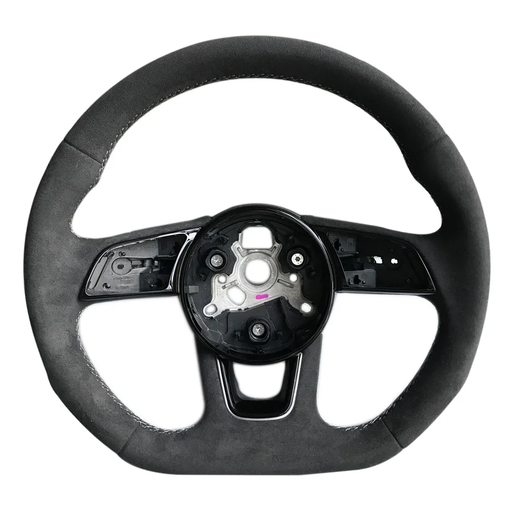 

For Audi RS3 RS4 RS5 A3 A4 B9 A5 S3 S4 $52017-2020 Half perforated white leather steering wheel