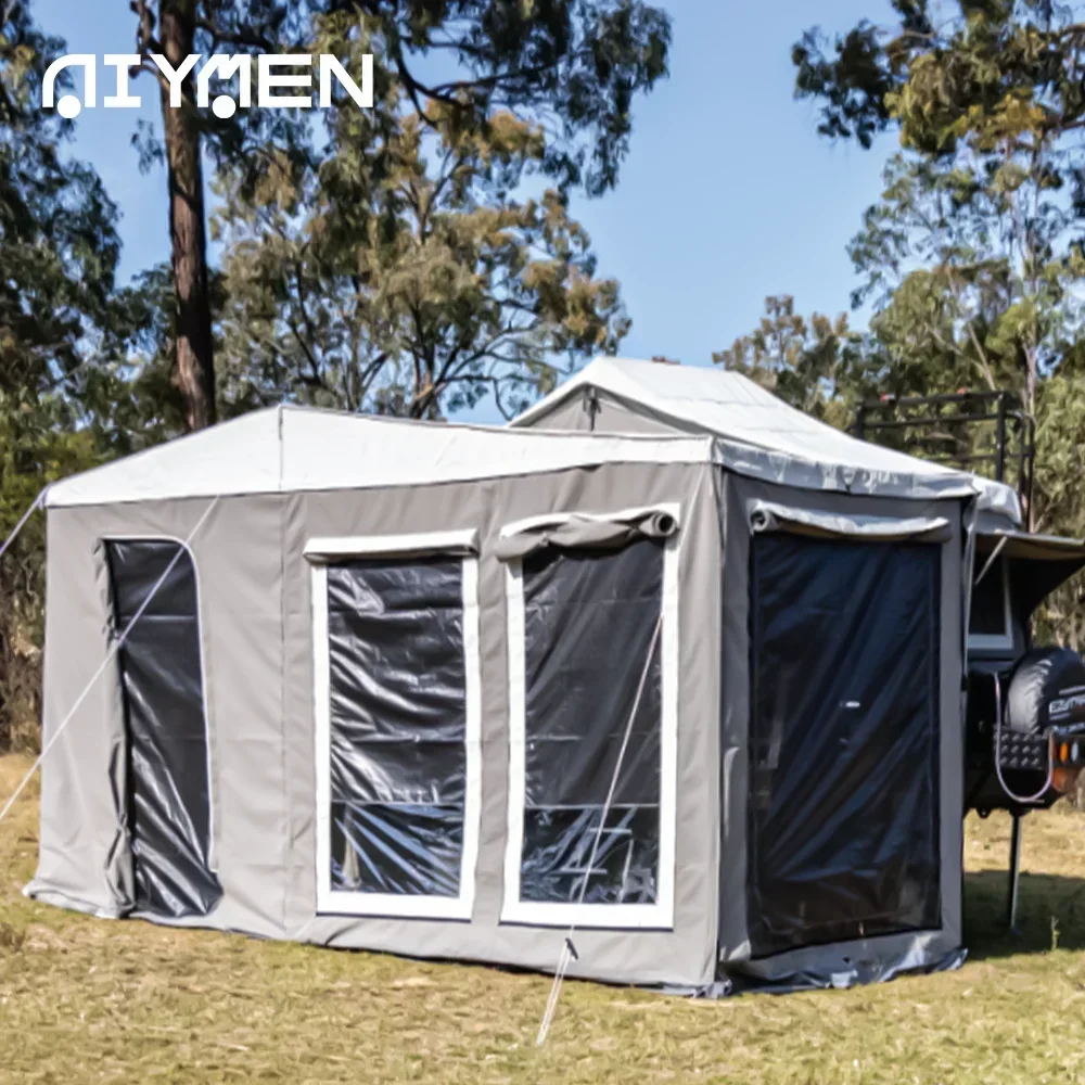 Rv barraca dobrável de cama plana semi-reboque acampamento inflável pop up campista image 3