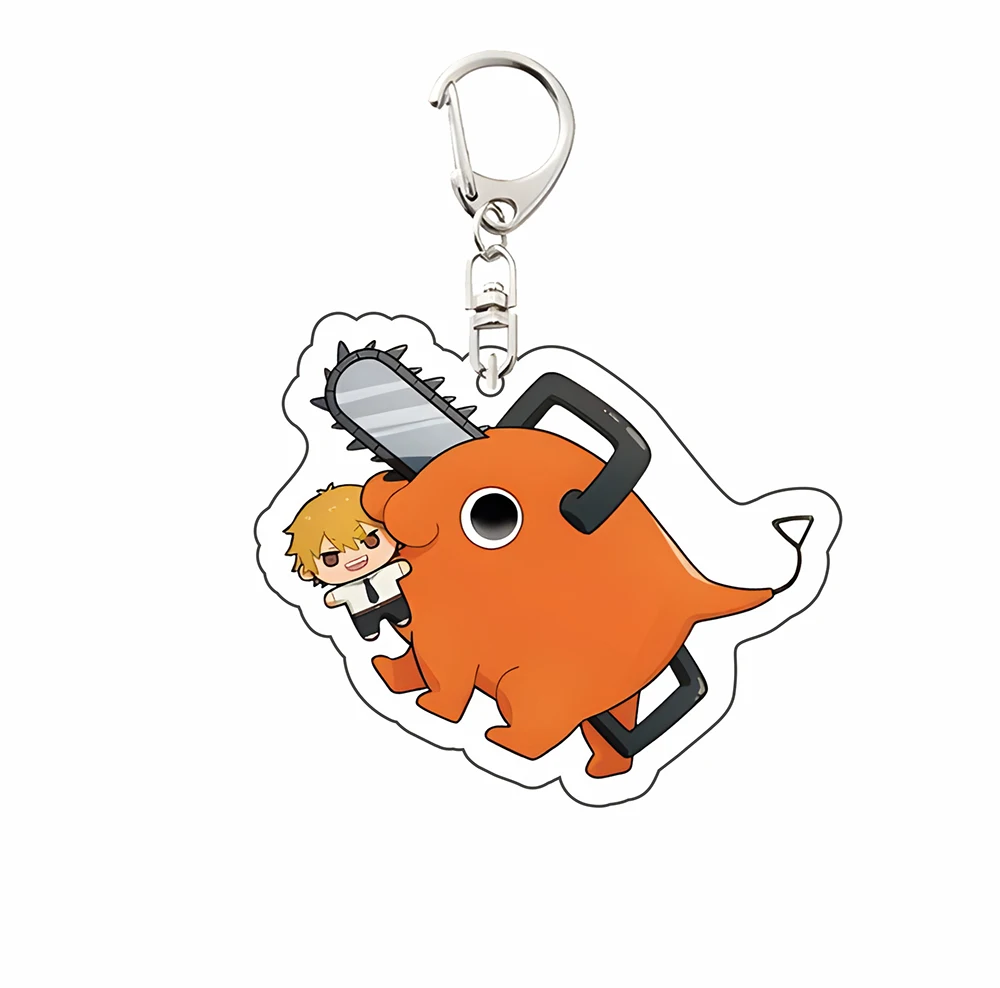 سلسلة مفاتيح أكريليك لشخصية الحيوانات الأليفة من Chainsaw Man - شخصية Pochita اللطيفة، قلادة حلقة مفاتيح، ديكور حقيبة الظهر، هدية لمحبي