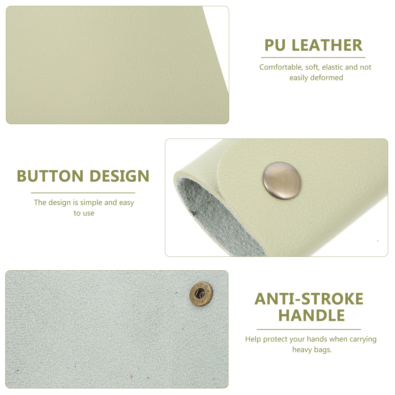 

2Pcs Bag Handle Wrap Wallet Protector Comfortable Elastic Tote Handle Decompression Strap PU Sleeve Bag Accessories