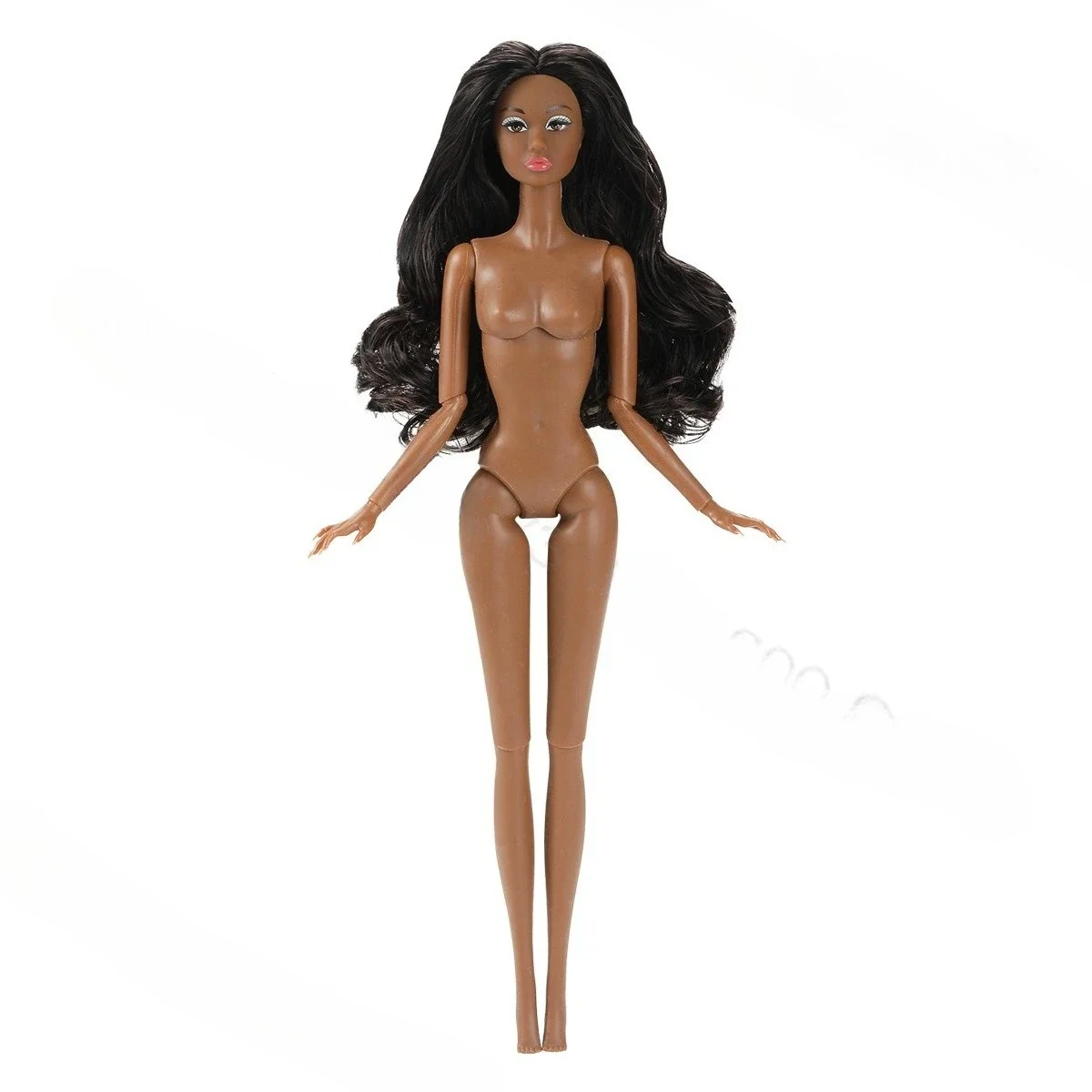 Neue Supermodel-Puppe mit Haaren, dunkelbraune Haut, 32 cm Höhe, afrikanische Puppe, Modell, Mädchenspielzeug, Anziehspielhaus, 1/6 Puppenzubehör