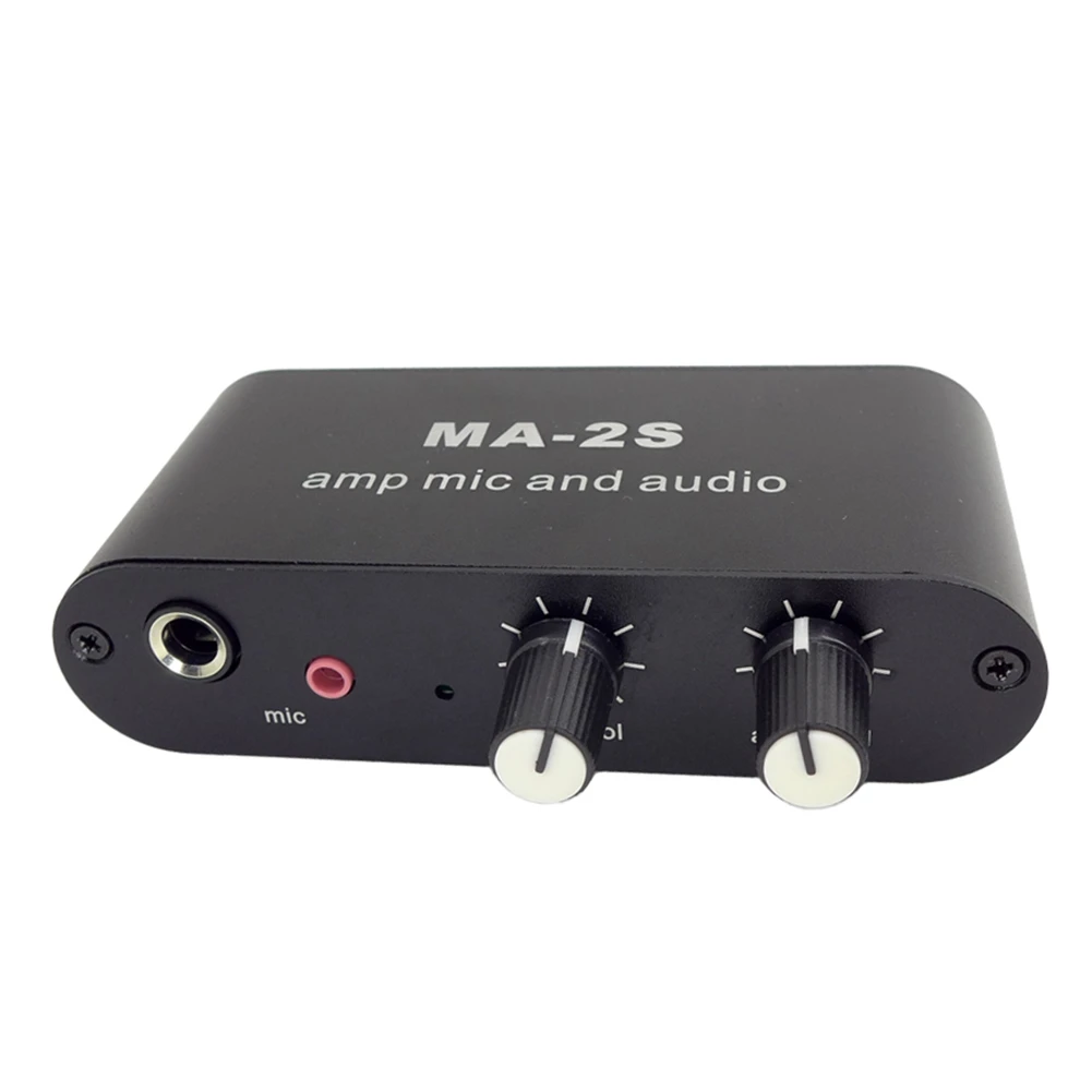 Microfone Amplificador e Headphone Preamplifier, Music Audio Preamplifier, Mixing Board, 3.5mm Condensador, MA-2S