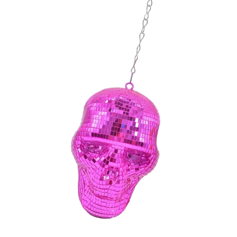 Palline da discoteca a specchio Testa teschio riflettente Ornamento da appendere per decorazioni per feste 203C