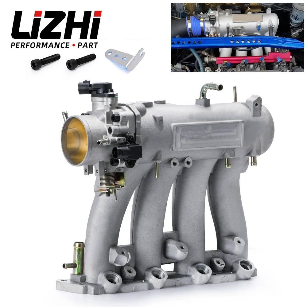 LZ Aluminium D15 D16 D-SERIES Kolektor dolotowy z korpusem przepustnicy 70 mm i TPS dla 1988-2000 HONDA CIVIC CRX DEL SOL