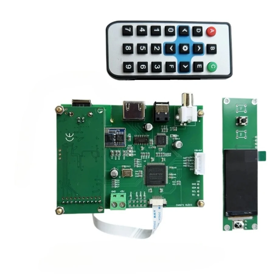

Плата приема цифровых сигналов AK4118 с коаксиальным, оптоволоконным, HDMI, Bluetooth и USB входами, выходом сигналов IIS