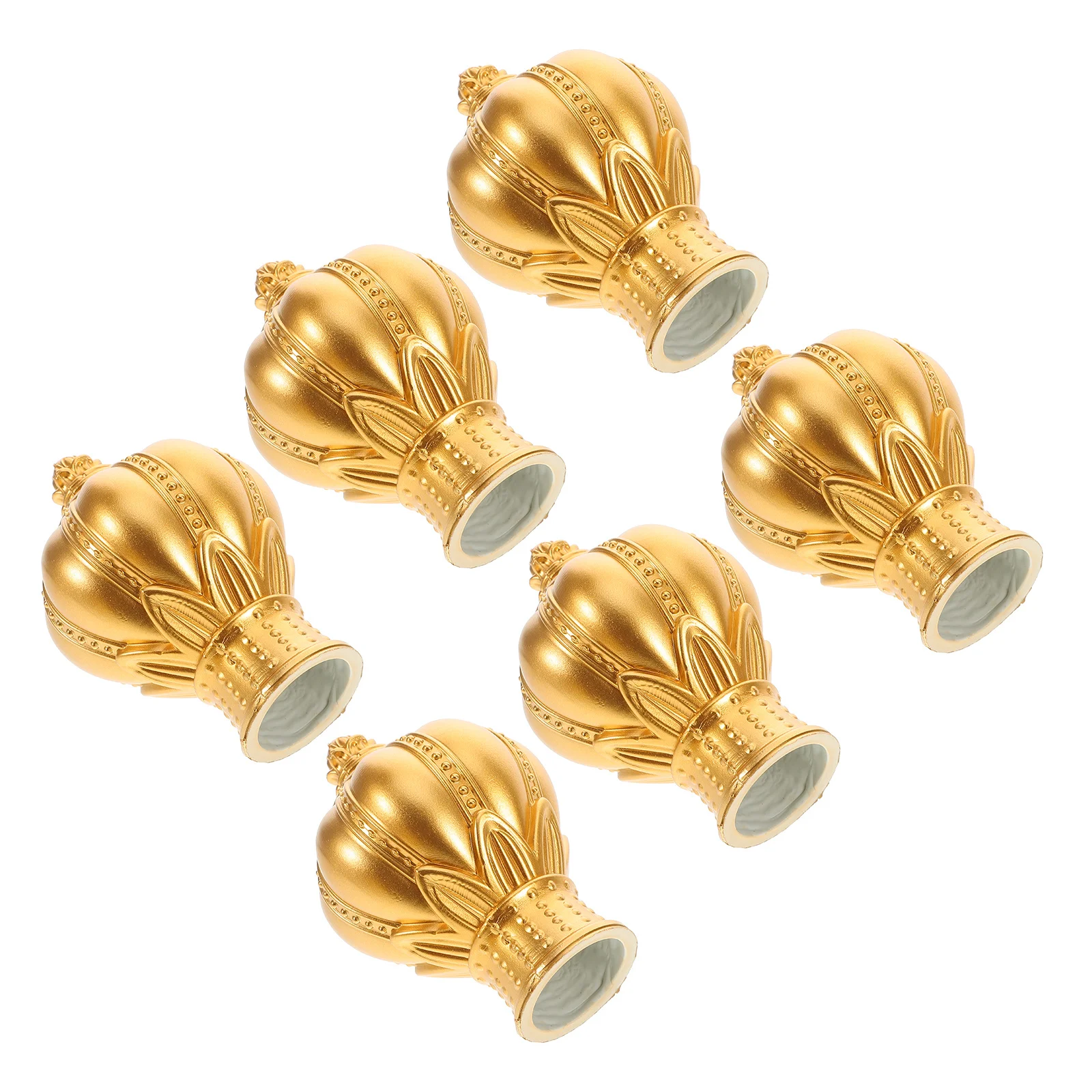 

6Pcs Decorative Roman Curtain Rod Finials End Caps Secure Fit Window Curtain Accessories Modern Rod Pole Finials