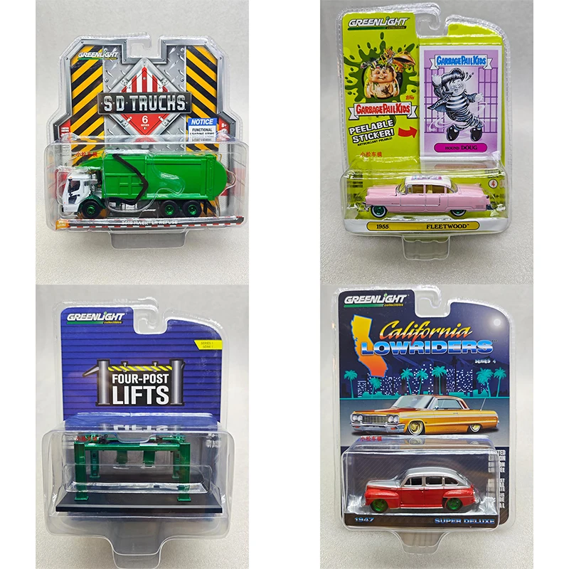 

Greenlight 1:64 Garbage Truck Escort RS Pilot Four-column Lift Green Machine Alloy Die Casting Model Collect Ornaments
