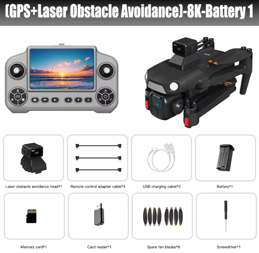 Lenovo GPS RC Drone 8K Professionele HD Luchtfotografie Laser obstakelvermijding Vliegtuig Quadcopter Drie-assige gimbal Dro