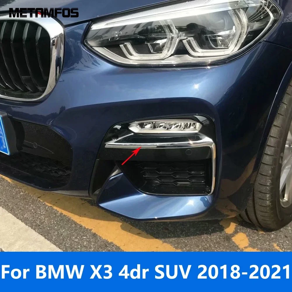 

Автомобильные аксессуары для BMW X3 4dr SUV 2018 2019 2020, внешняя Хромированная передняя противотуманная лампа, подсветка для век, Накладка для бровей