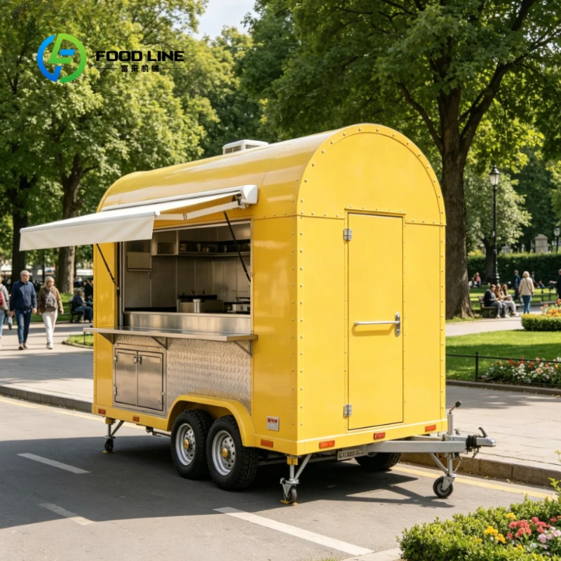 Customized Outdoor Food Cart Street Lunch Kiosk Coffee Carts Mobile Food Trailer Food Truck Manufacturing for Outdoor Use