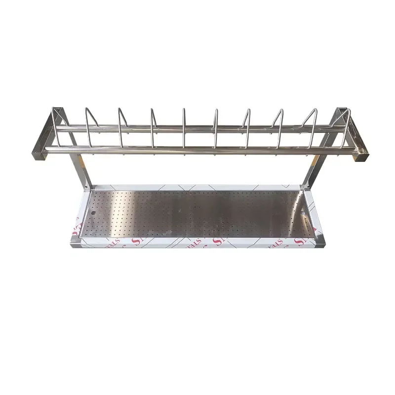 Manufacturing Price Stainless Steel 201/304 Kitchen Tableware Storage Rack Countertop Mounted Tableware Rack Drain Board