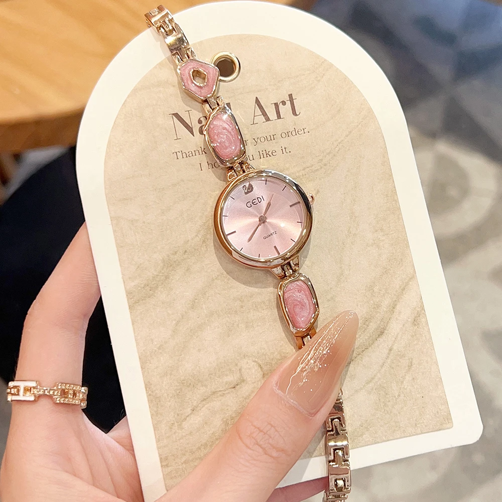 

GEDI Watches 2026 Women Watch Fashion Rose Gold Quartz Wristwatch Small Bracelet Elegant Ladies Accessories Gifts Girlfriend