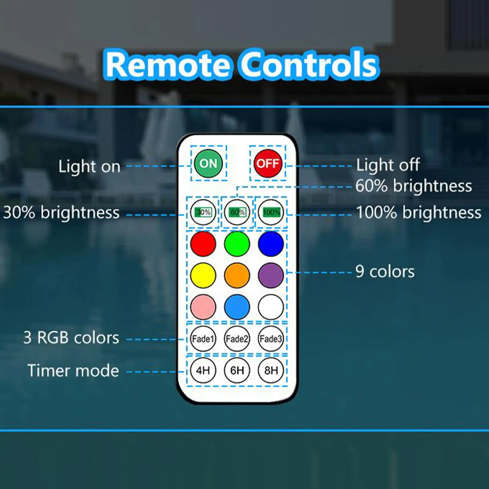 Floating Solar Lights For Pool USB Rechargeable Pool Lights With Remote Waterproof LED Decor For Outdoor Garden Party Patio Lawn