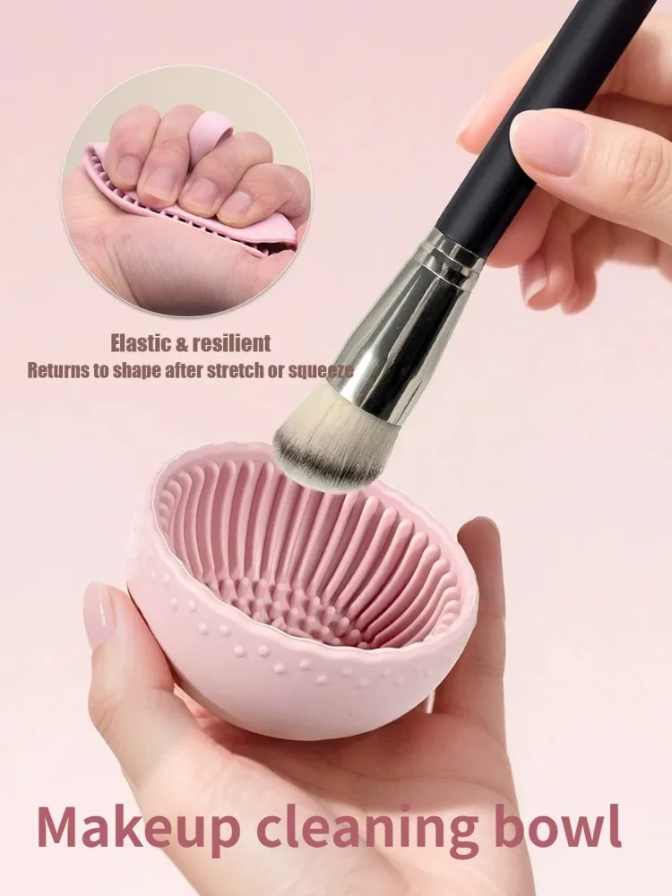 부드러운 실리콘 메이크업 브러쉬 클리너 볼(접이식 파우더 퍼프 포함) 아이섀도우 브러쉬 세척 패드 뷰티 케어 액세서리 썸네일 5