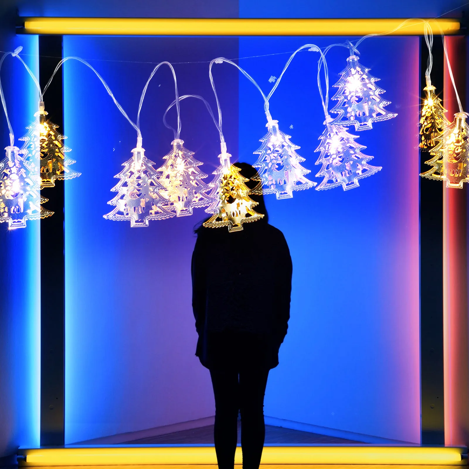 

Christmas Tree String Lights 5M Golden Decorative Hanging LED Yard Scene Xmas Festive Home Garden Lighting Holiday