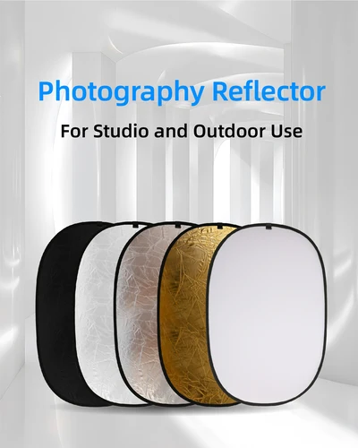 Imagen 1 del producto RF02 24 ""Reflector 5 en 1 60X90CM 90X120CM 2 en 1 plata blanco oro portátil plegable luz suave fotografía redonda para estudio 7 en 1