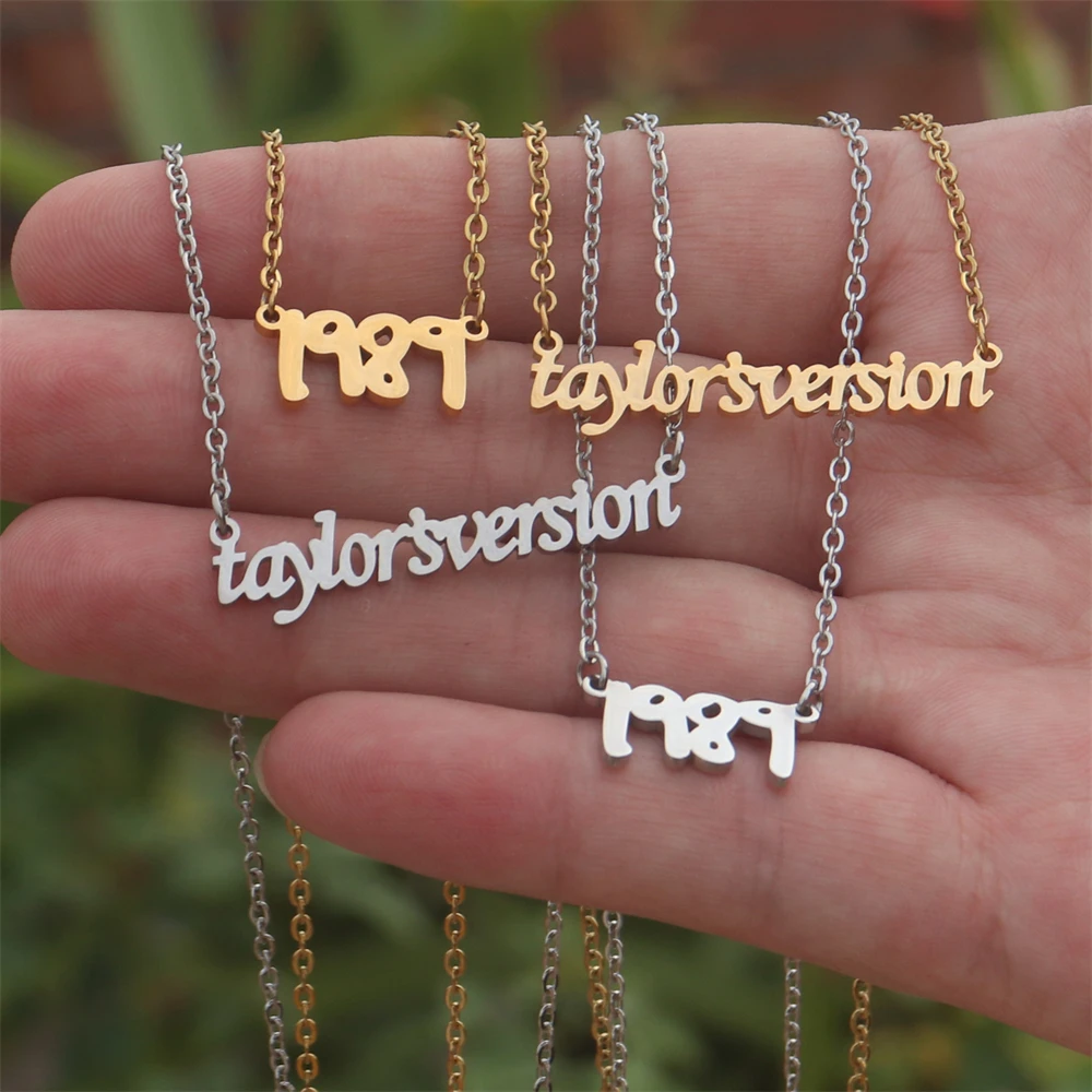 TS Inspired Jewelry Album Music Lover Reputation Necklace for Taylor Fans Gift 1989 Mid Nights Stainless Steel Necklace Women