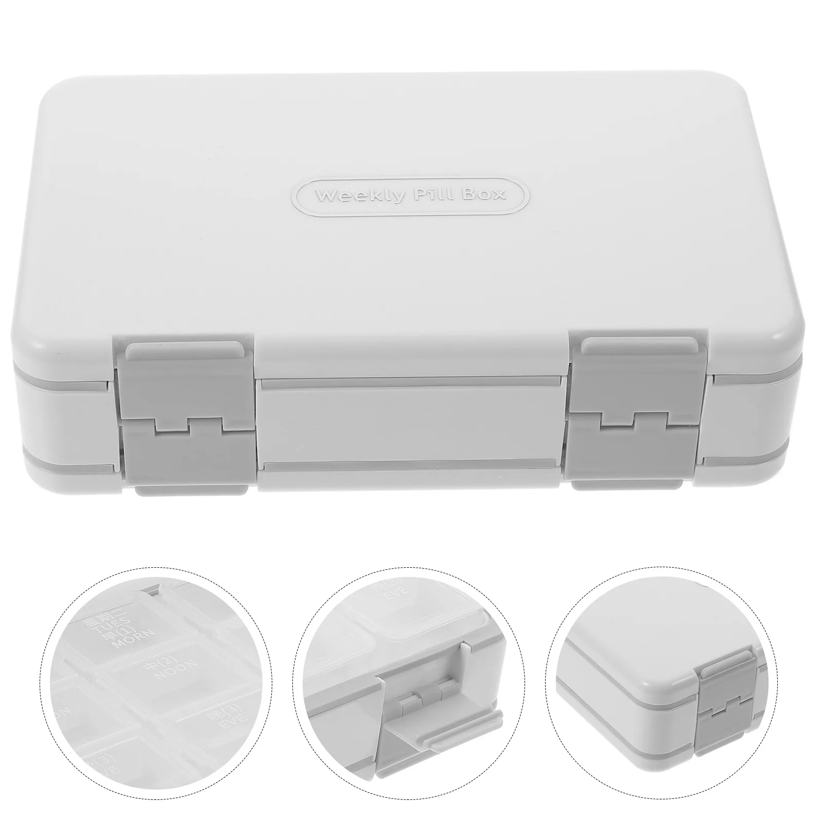 

Еженедельная коробка для таблеток, портативный органайзер для лекарств, двухслойный герметичный 7-дневный диспенсер для таблеток, небольшой чехол для хранения в путешествиях