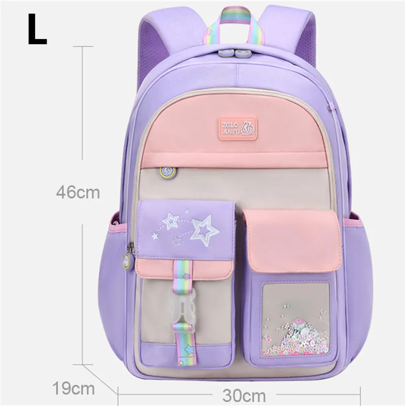 Bolsas escolares arco-íris para meninas, mochila de ombro, princesa mochila, mochila infantil, mochila infantil, moda