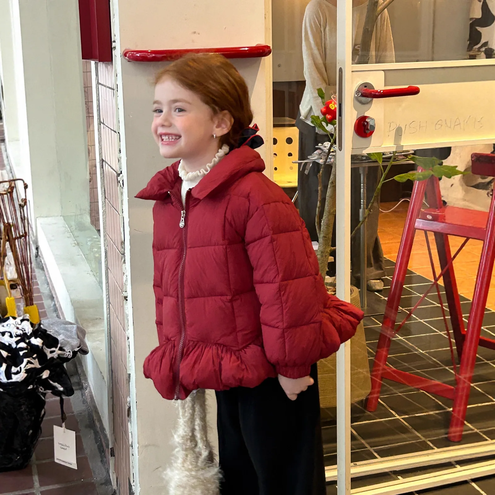 

Winter Children Girls Parkas Cotton Padded Thick Warm Toddler Babys Girls Snowwear Jackets Flower Bud Sweet Kids Girls Outerwear