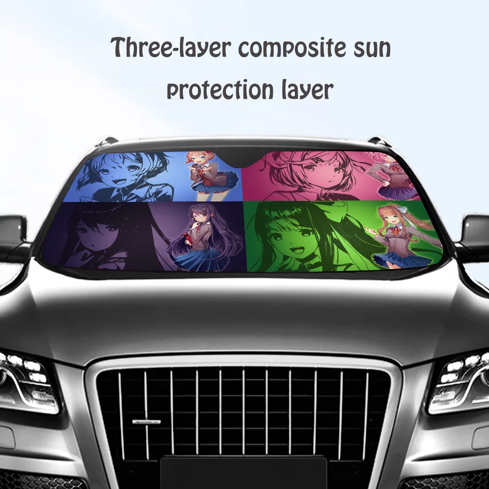 

Doki Anime L-Literature Club Car SunShade Windshield Sun Shade Personalized Picture Block UV Rays Visor Protector