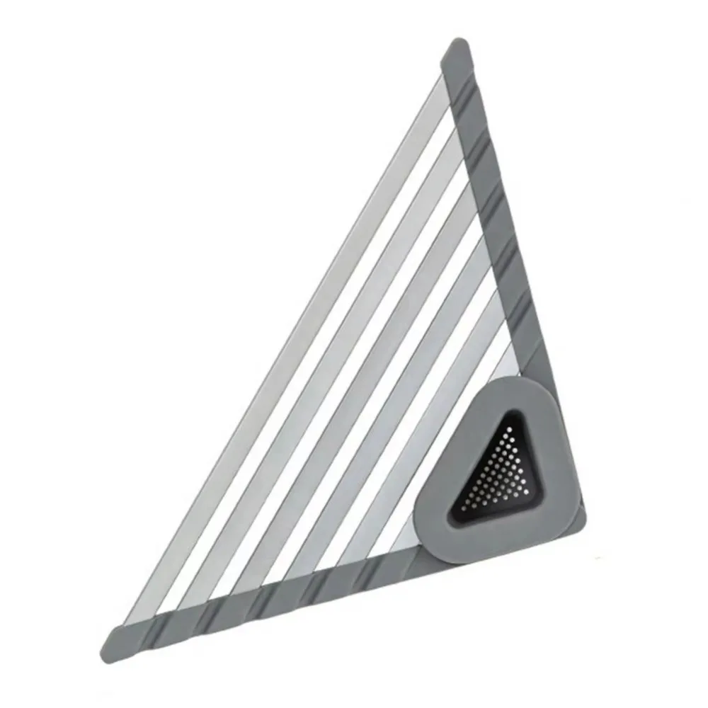 

Multi-purpose Wear-resistant Storage Rack Organizer Triangular Foldable Sink Storage Rack Space-saving Sturdy Water Filter Sink