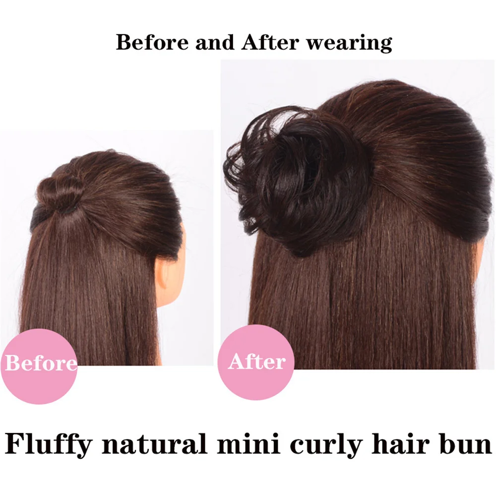 Invisible Hair Claw Buns Extensões de cabelo feminino Sintético Chignon Encaracolado Meninas Meatball Cabeça Preto Cinza Vermelho Cabelo Acessórios