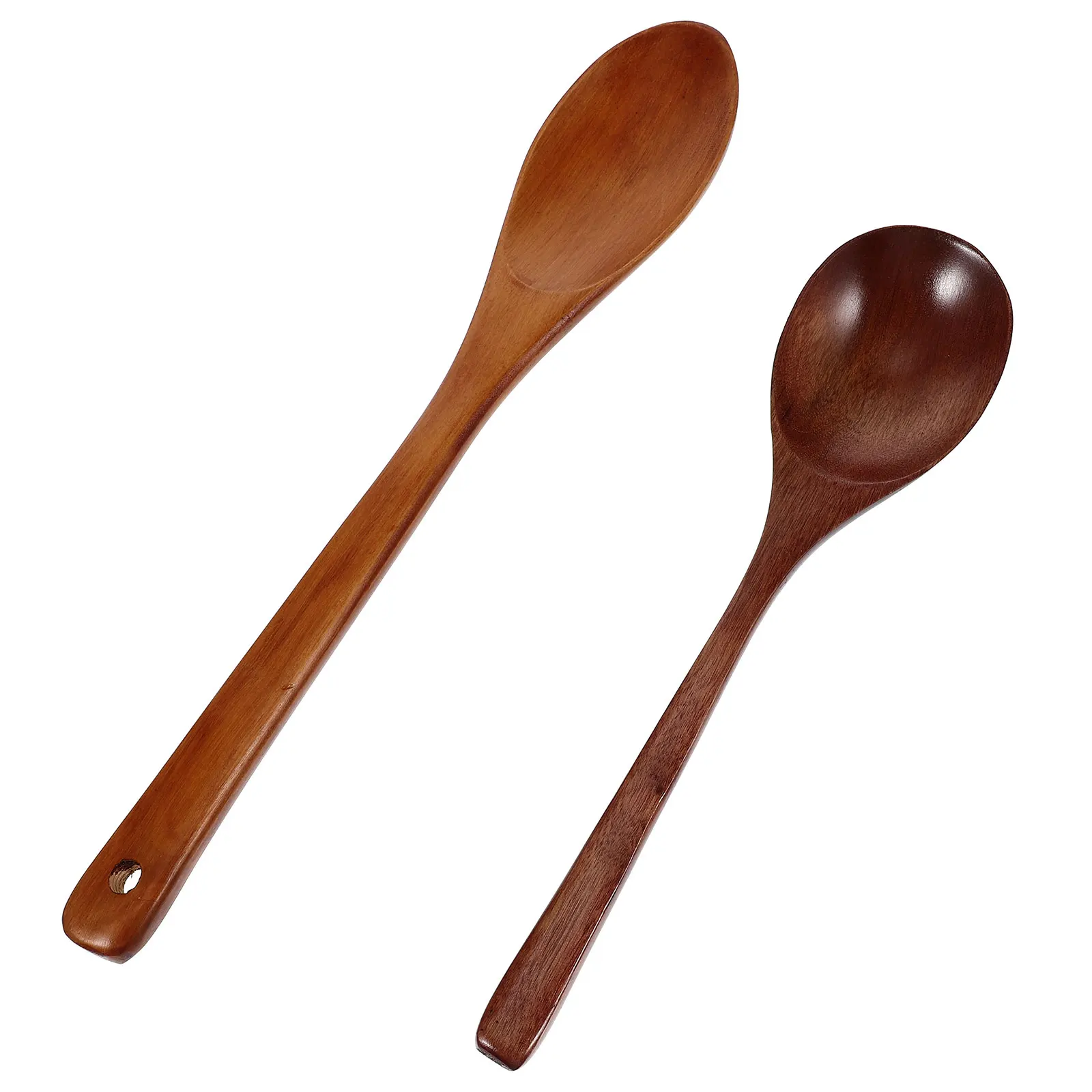 

2pcs Large Wooden Set Elegant Salad Soup Spoon Heat Resistant Reusable Food Spoons Stirring Easy Clean Ergonomic Design