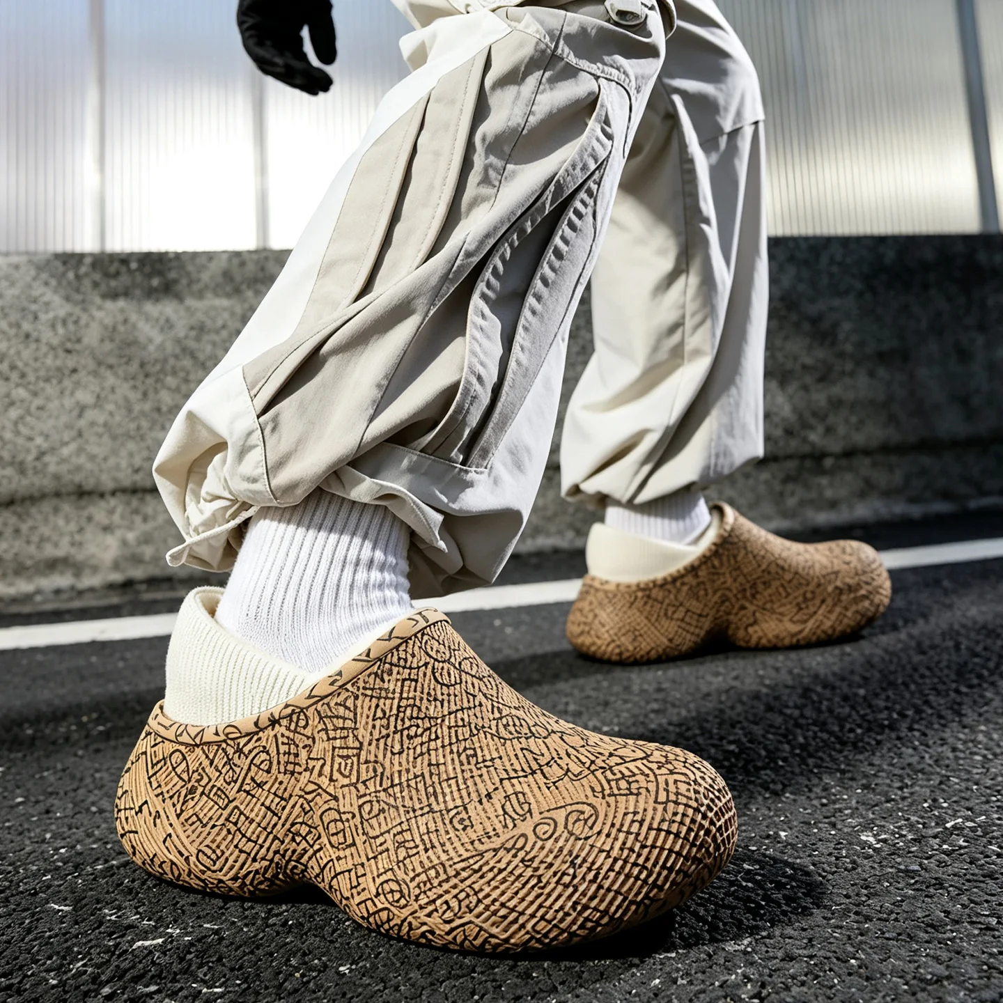 Winterwarme Baumwoll-Hausschuhe für Damen und Herren, wasserdichte EVA-Doodle-Stiefel, mit Fleece gefüttert, dicke Sohle, rutschfest, für drinnen und draußen, Hausschuhe – Detail 5