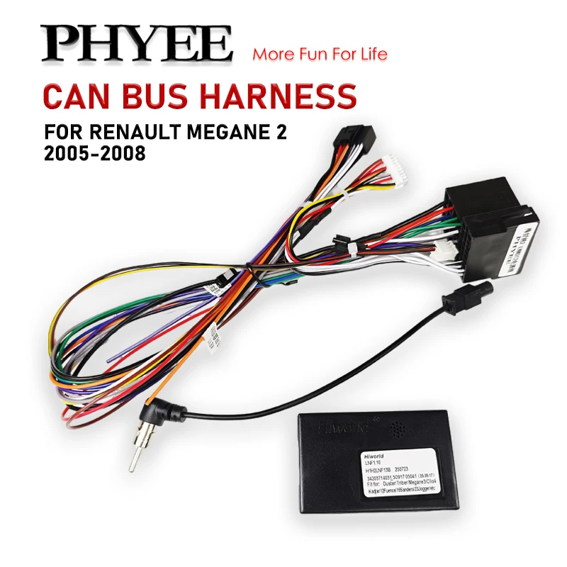 

Wiring Harness CAN Bus Decoder, TOMTOM Display SWC Retention P&P 16Pin Android, for Renault Megane 2 Phase 2, Clio 3, Scenic 2