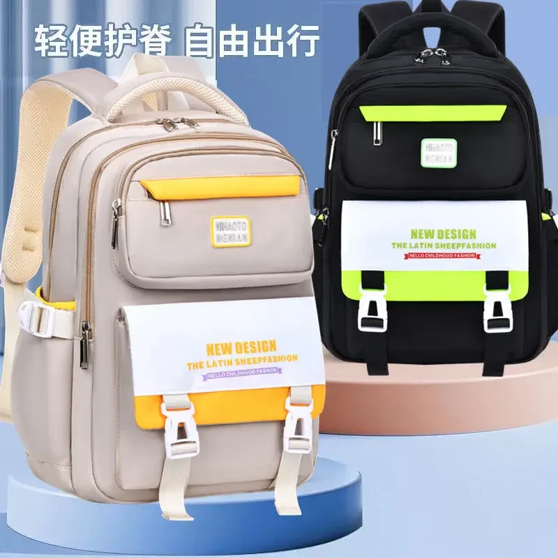 

Schoolbag Boy Primary School New 1-6 Grade Children Light Load Protection Ridge Wear-resistant Backpack Water Resistant Girl Bag