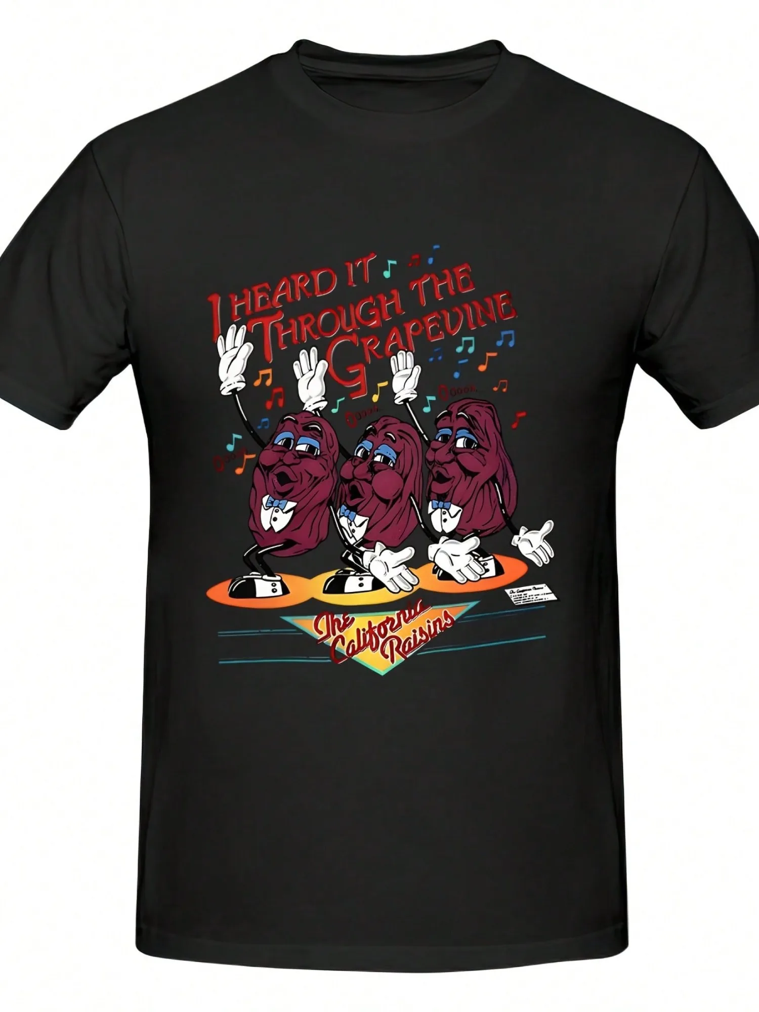 تي شيرت The California Raisins Band 334520 مضحك بأكمام قصيرة جرافيك تي شيرت مجموعة أسود PR #1
