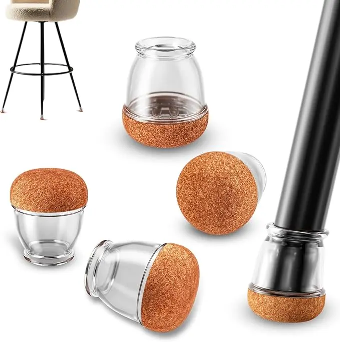 

8PCS Clear Silicone Chair Leg Floor Protectors Small round Diagonal Furniture Foot Cover for Hardwood Floors Reduce Noise